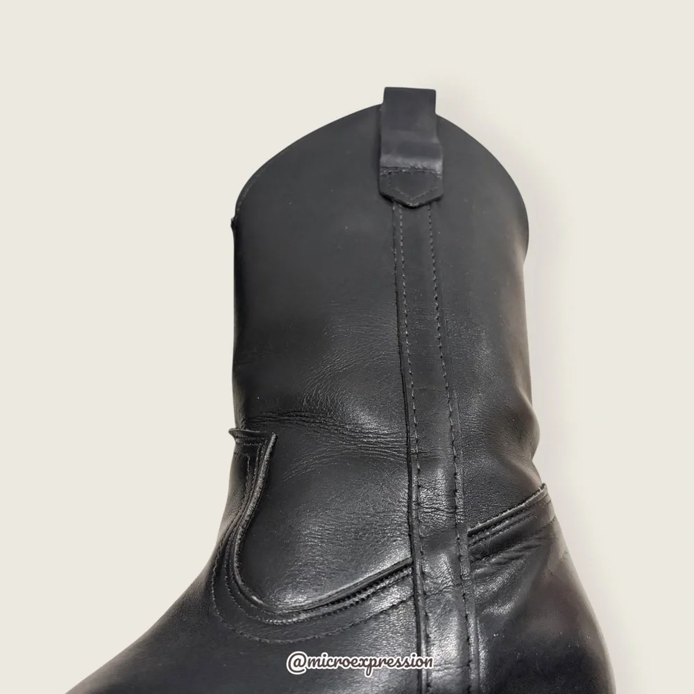 1960’s Frye Vintage Leather Pull On Black Heeled Cowboy Western Festival Bootie